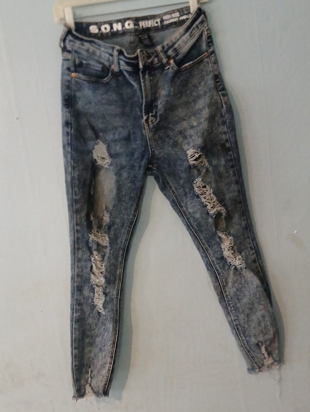 S.O.N.G. High Rise Skinny Blue Jeans Women's